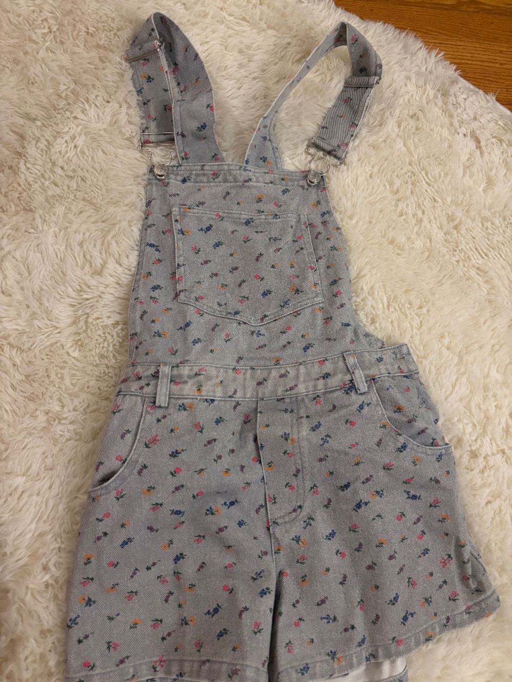 Floral Jean overalls